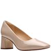 CLARKS WOMENS LOW HEEL COURT SHOE - SAND PATENT